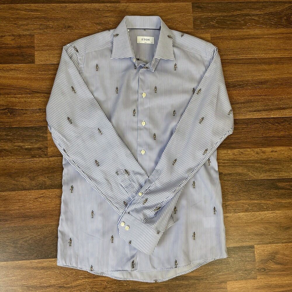 ETON Striped Button-Down Shirt with Small Motif